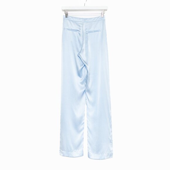 Sablyn Light Blue Silk Wide-Leg Button Fly Pants – Sample Style — Size XS - Picture 5 of 14
